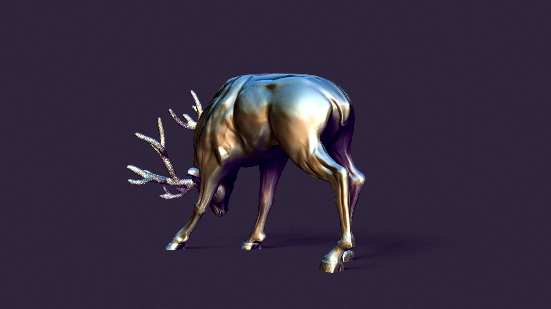 horned deer 3D print model_7