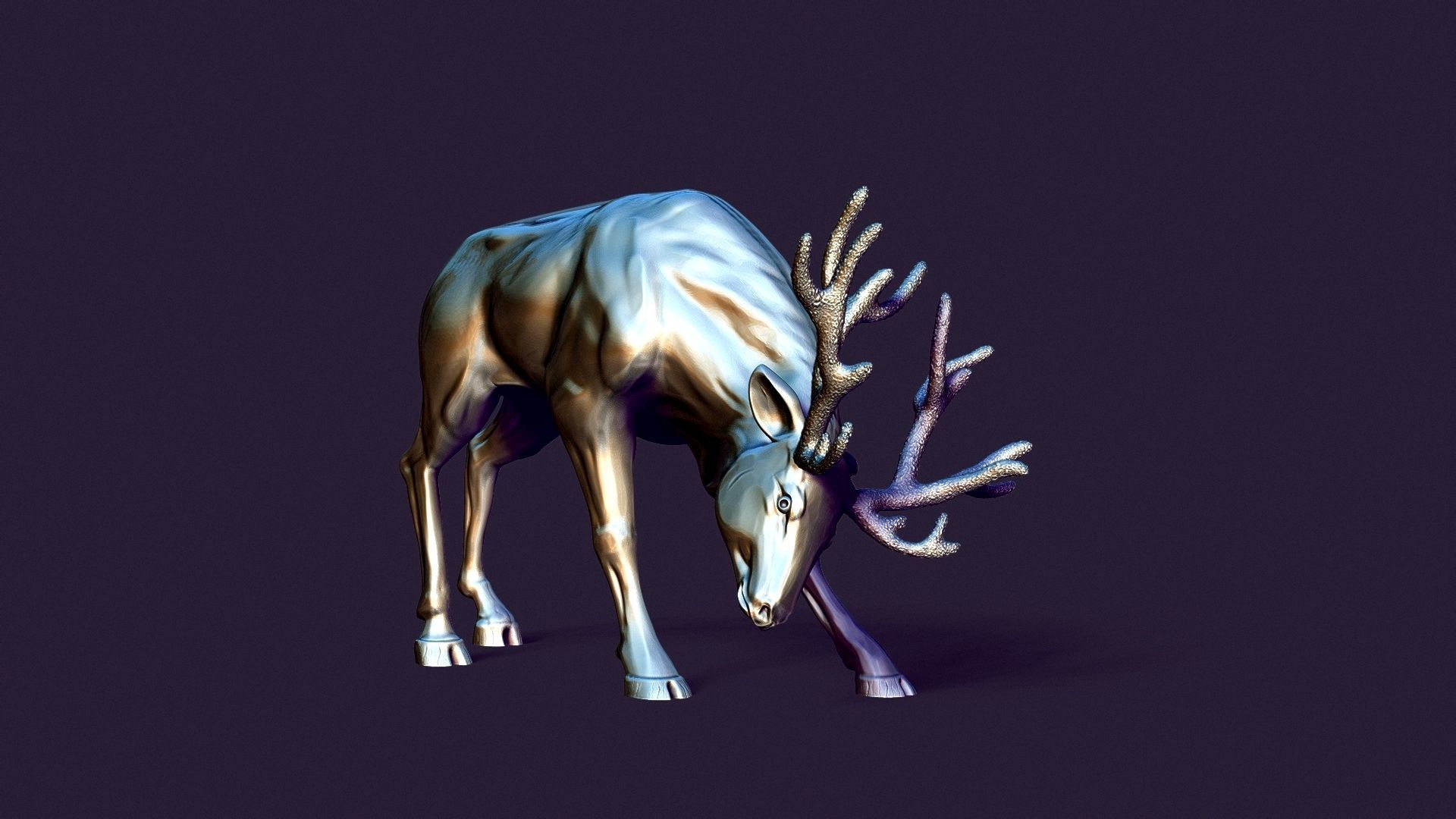 horned deer 3D print model_9