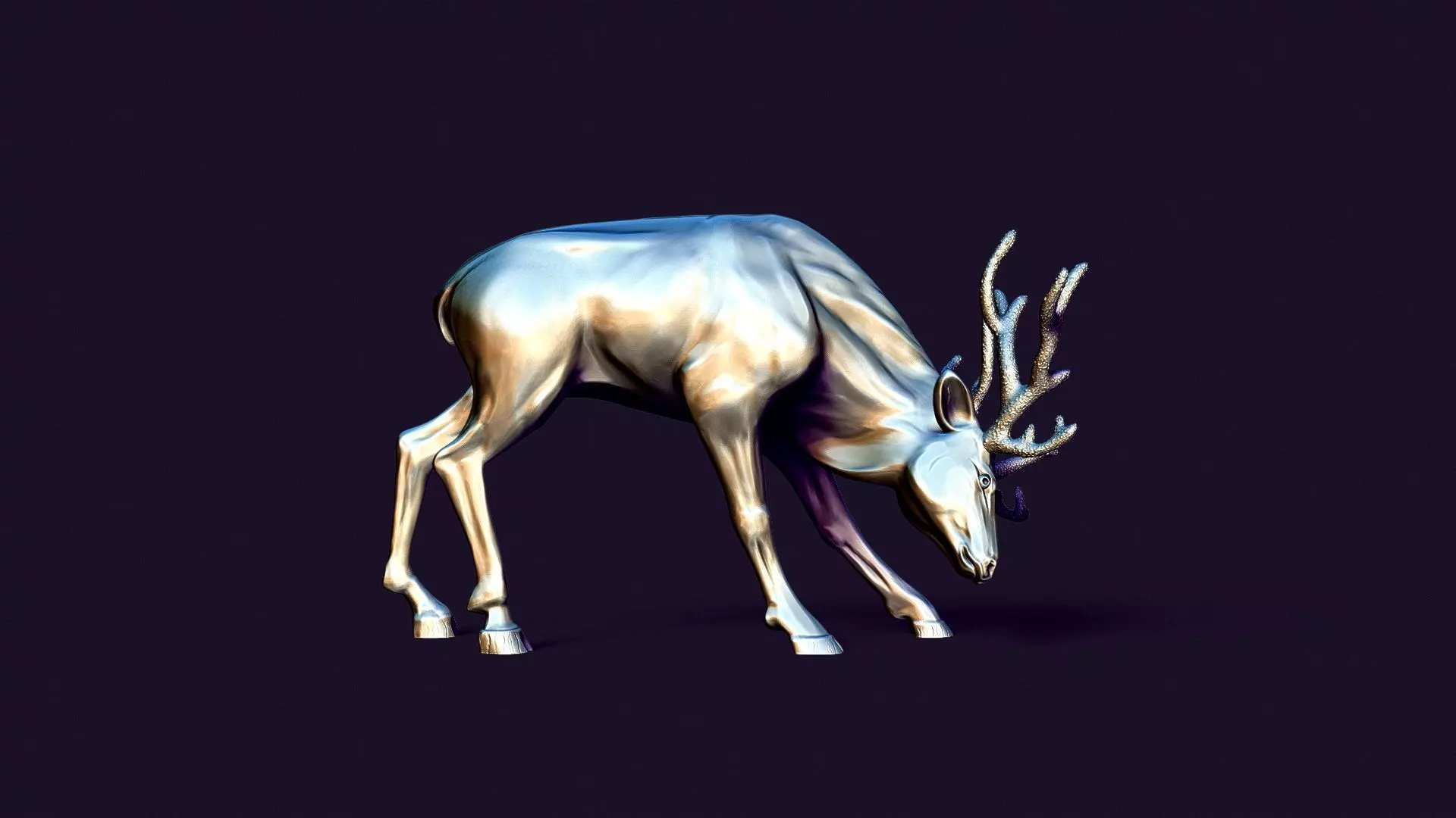 horned deer 3D print model_0