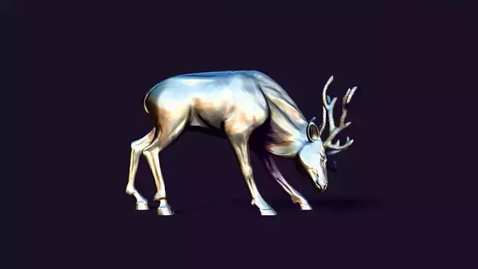horned deer 3D print model