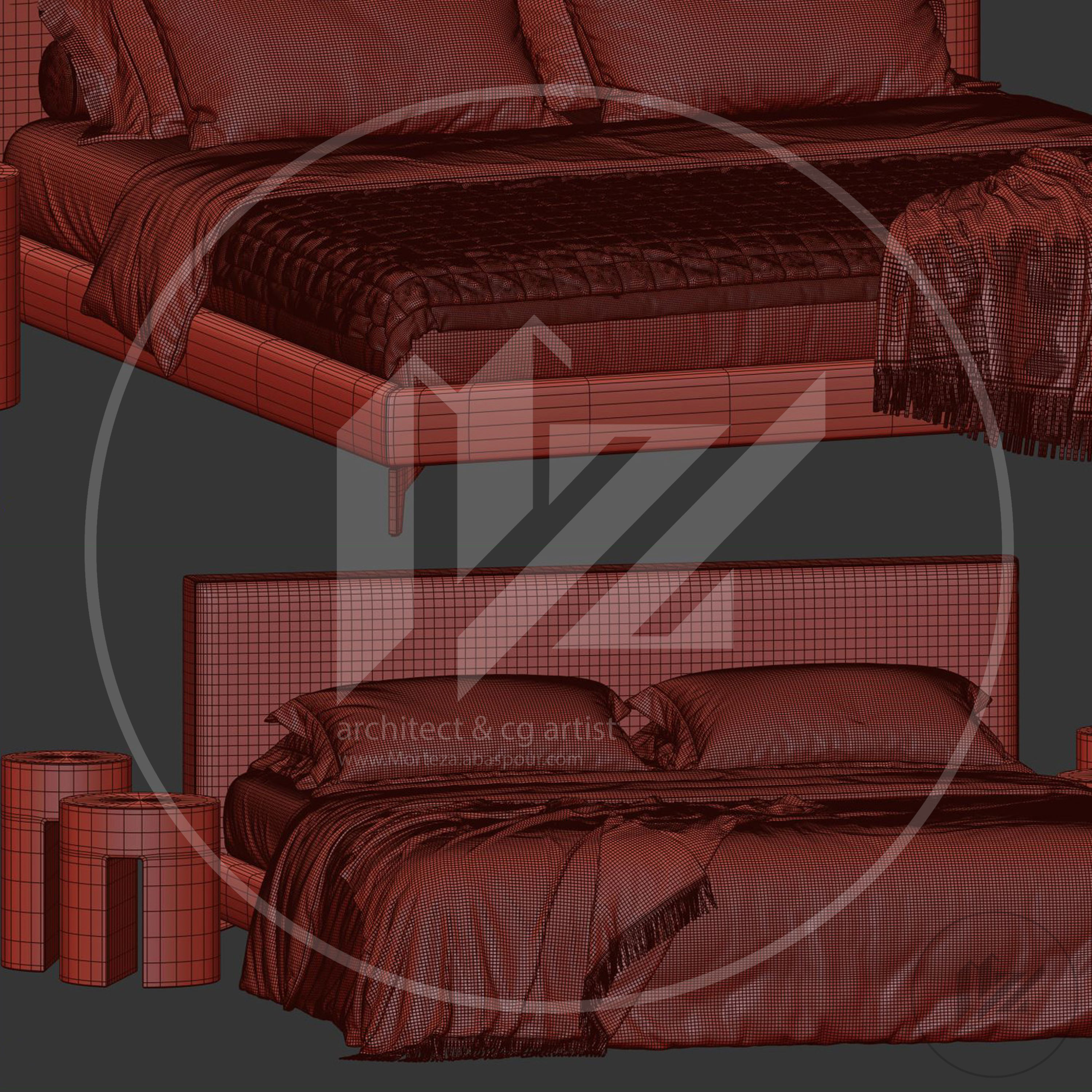 Meridiani Stone Bed 3D model_5