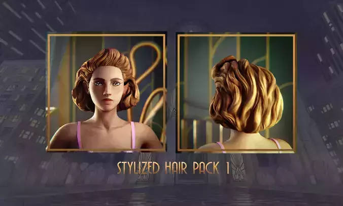 Stylized Hair with Handpainted Textures 1 Female