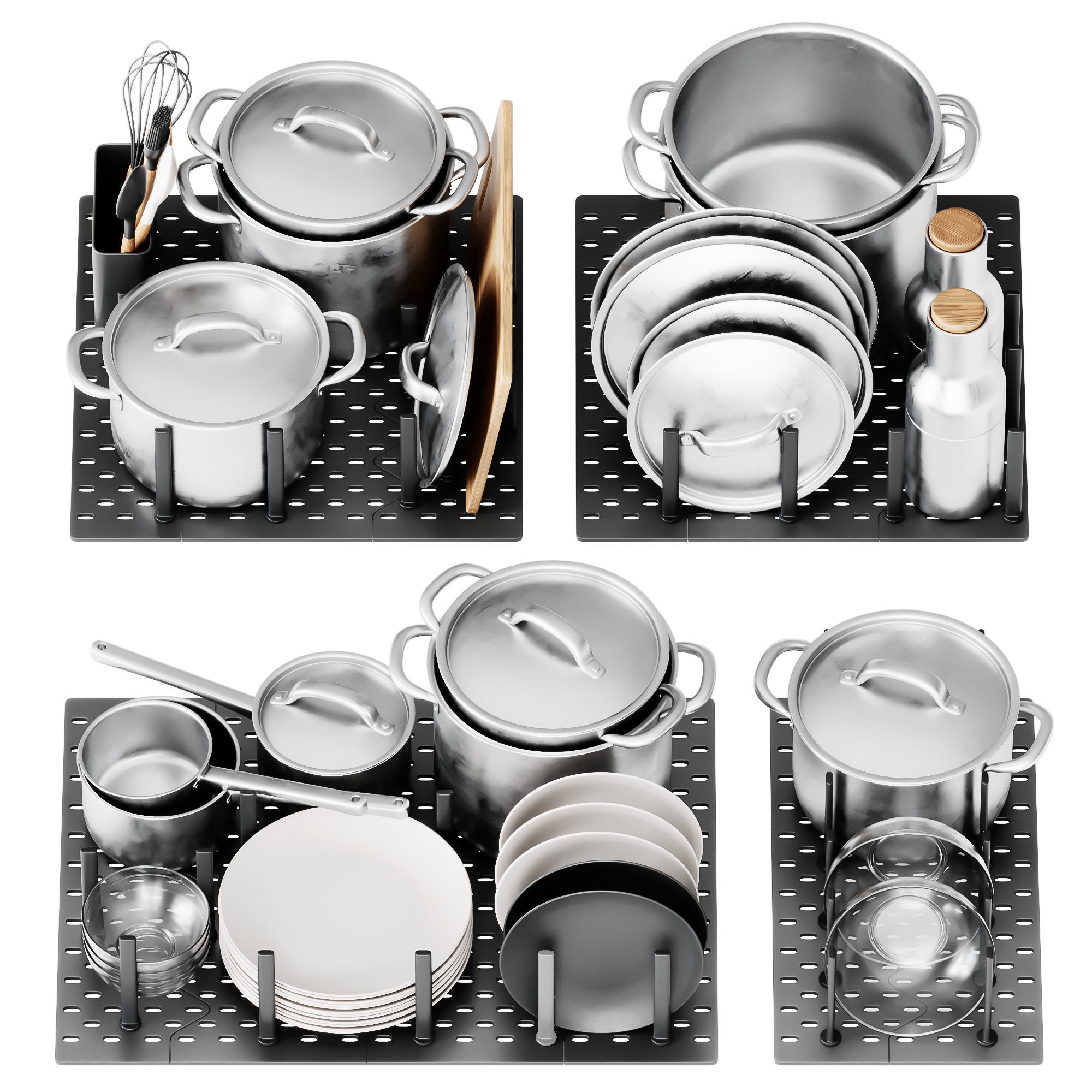 Ikea Uppdatera Pegboard Drawer Organizer Set 365 3D model_1