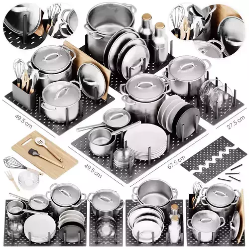 Ikea Uppdatera Pegboard Drawer Organizer Set 365 3D model