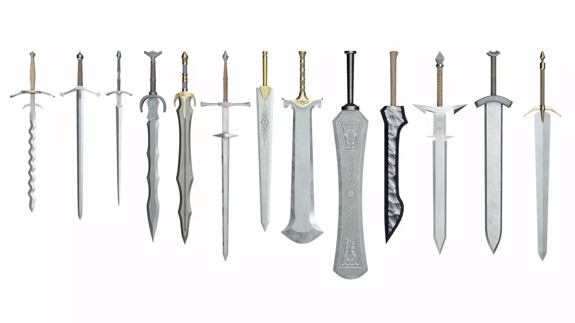 Big swords collection 3D model_0
