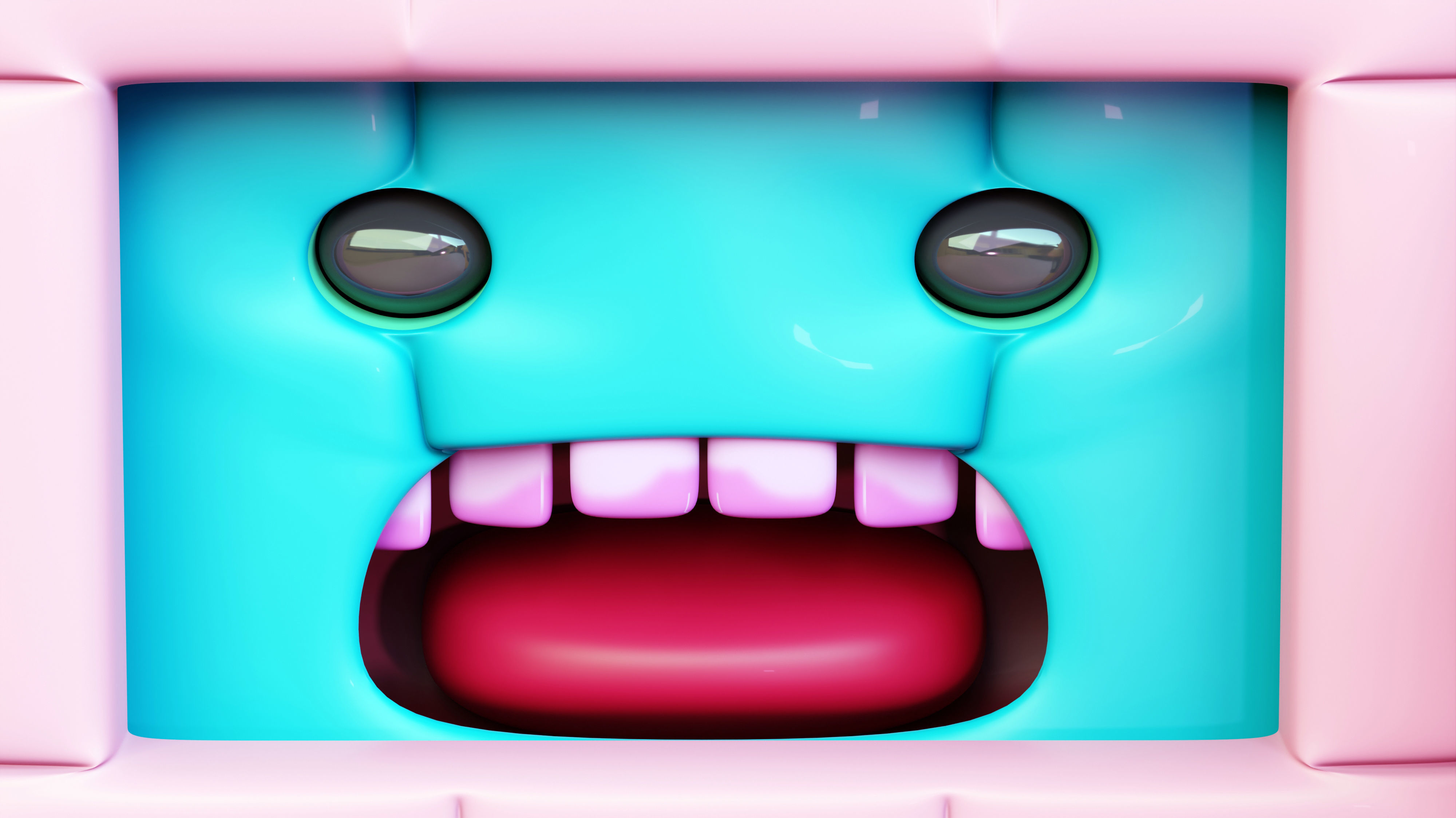 Cute Monster Couple Emoji Low-poly 3D model_10