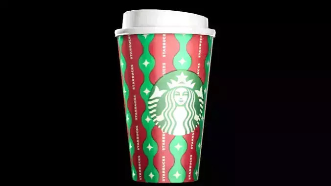 Starbucks Christmas Coffee Cup Free low-poly 3D model