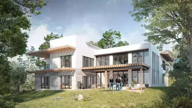 House Eli Exterior Scene low poly