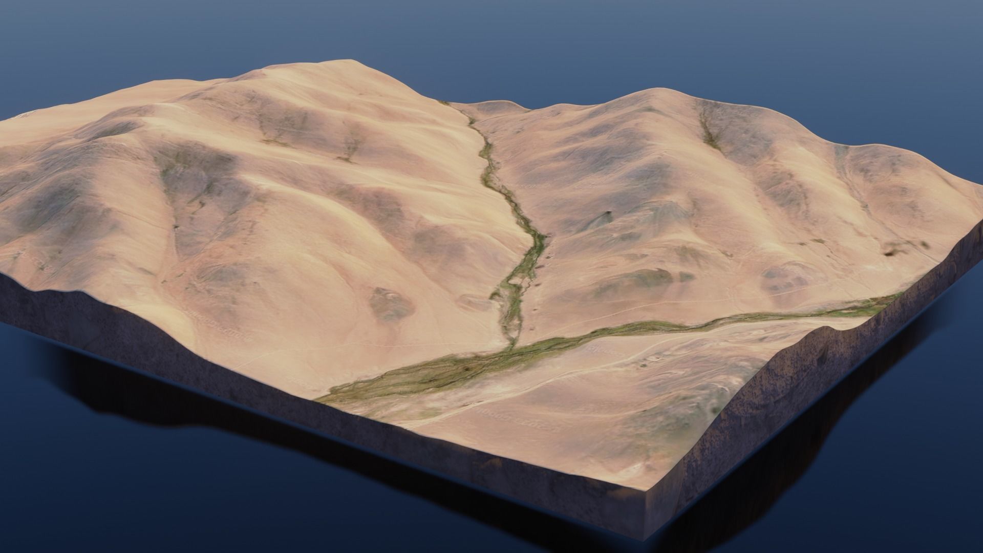 Desert Terrain Pack- Sand Mountain Low-poly 3D model_11