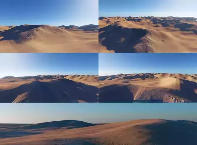 Desert Terrain Pack- Sand Mountain Low-poly 3D model