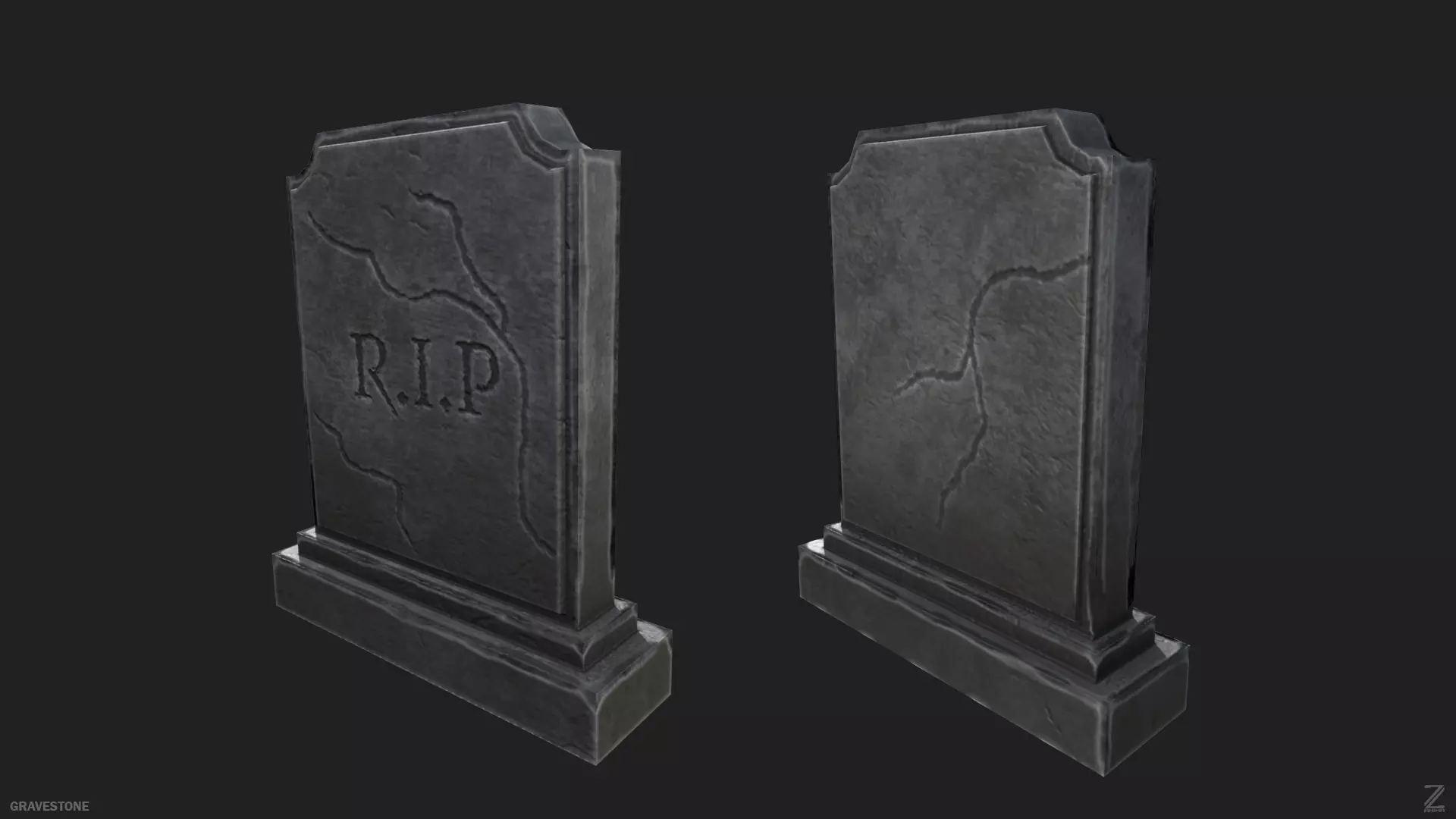 Gravestone Low-poly 3D model