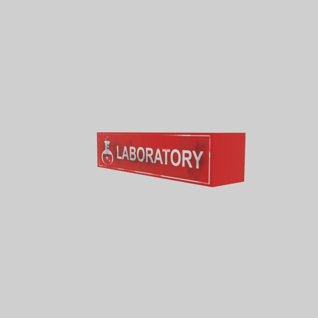 Lab sign Low-poly 3D model_2
