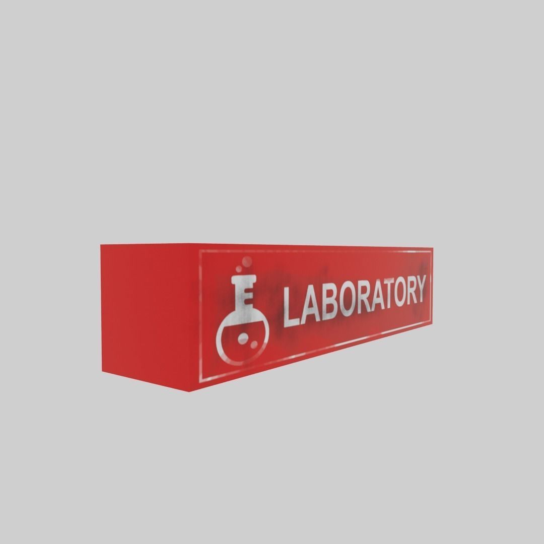 Lab sign Low-poly 3D model_5