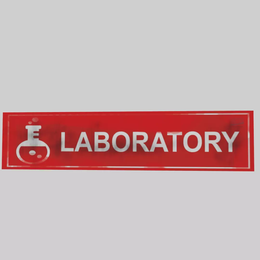 Lab sign Low-poly 3D model_0