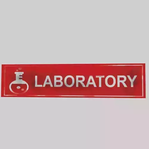 Lab sign Low-poly 3D model