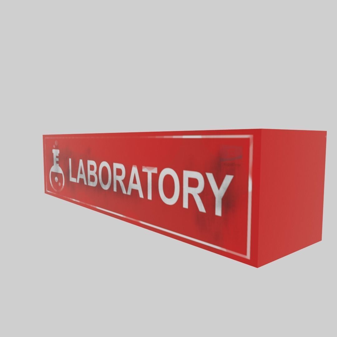 Lab sign Low-poly 3D model_1