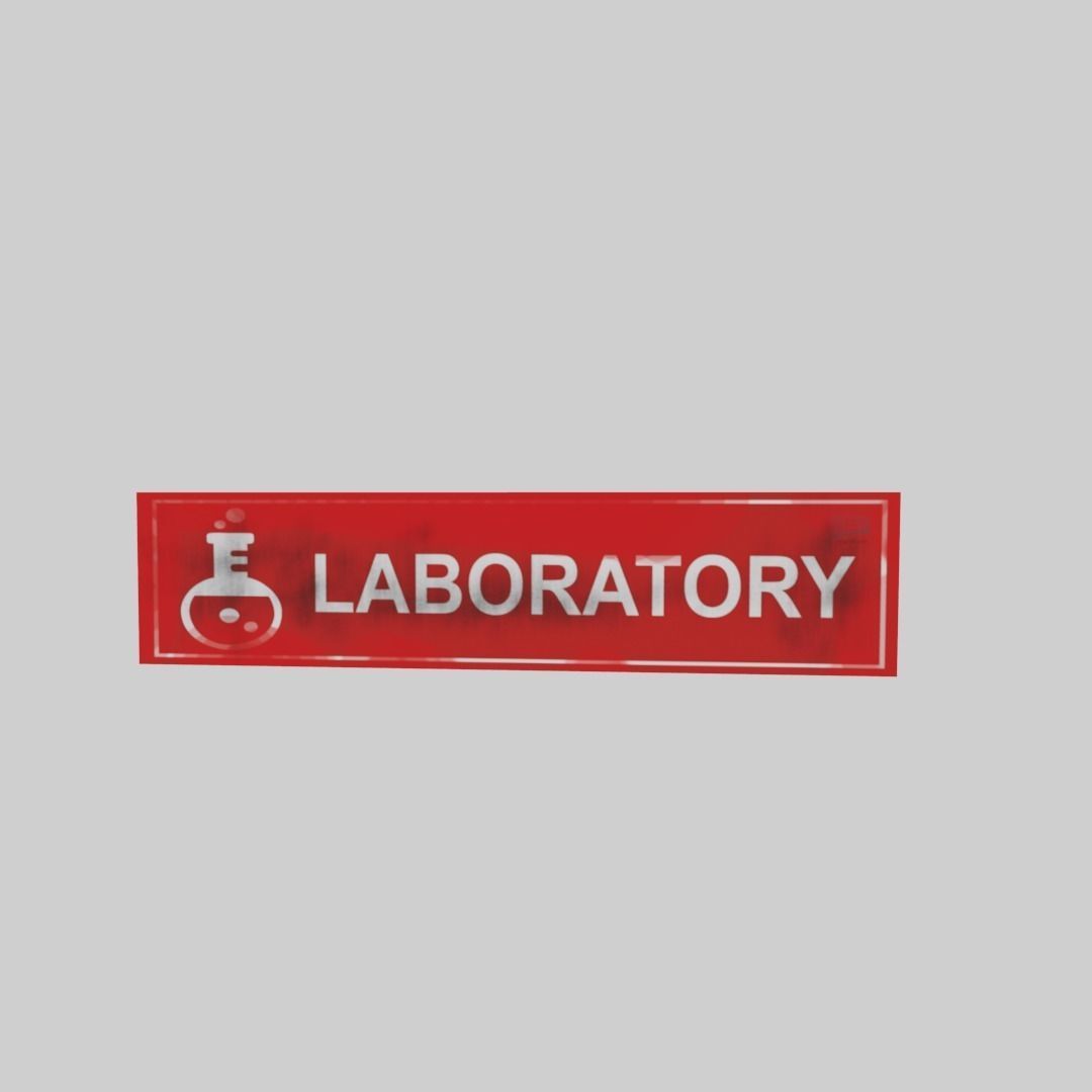 Lab sign Low-poly 3D model_7