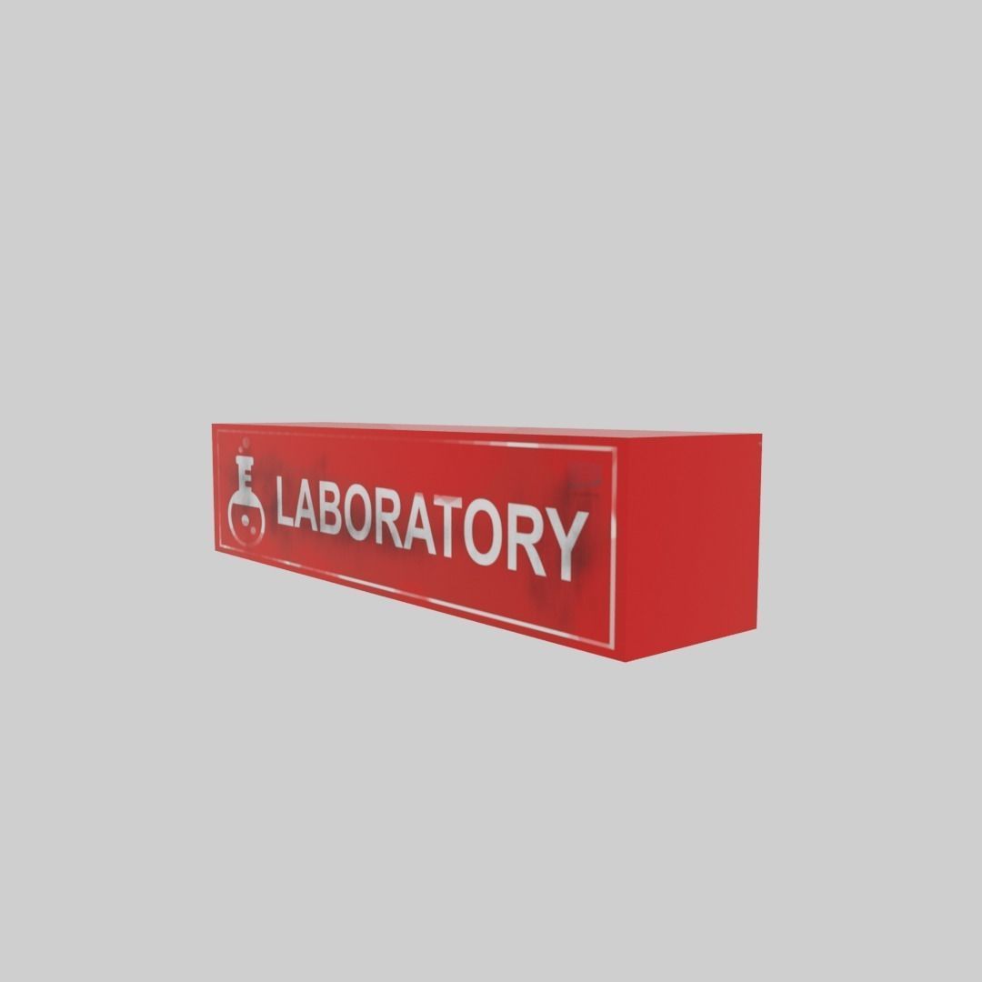 Lab sign Low-poly 3D model_3