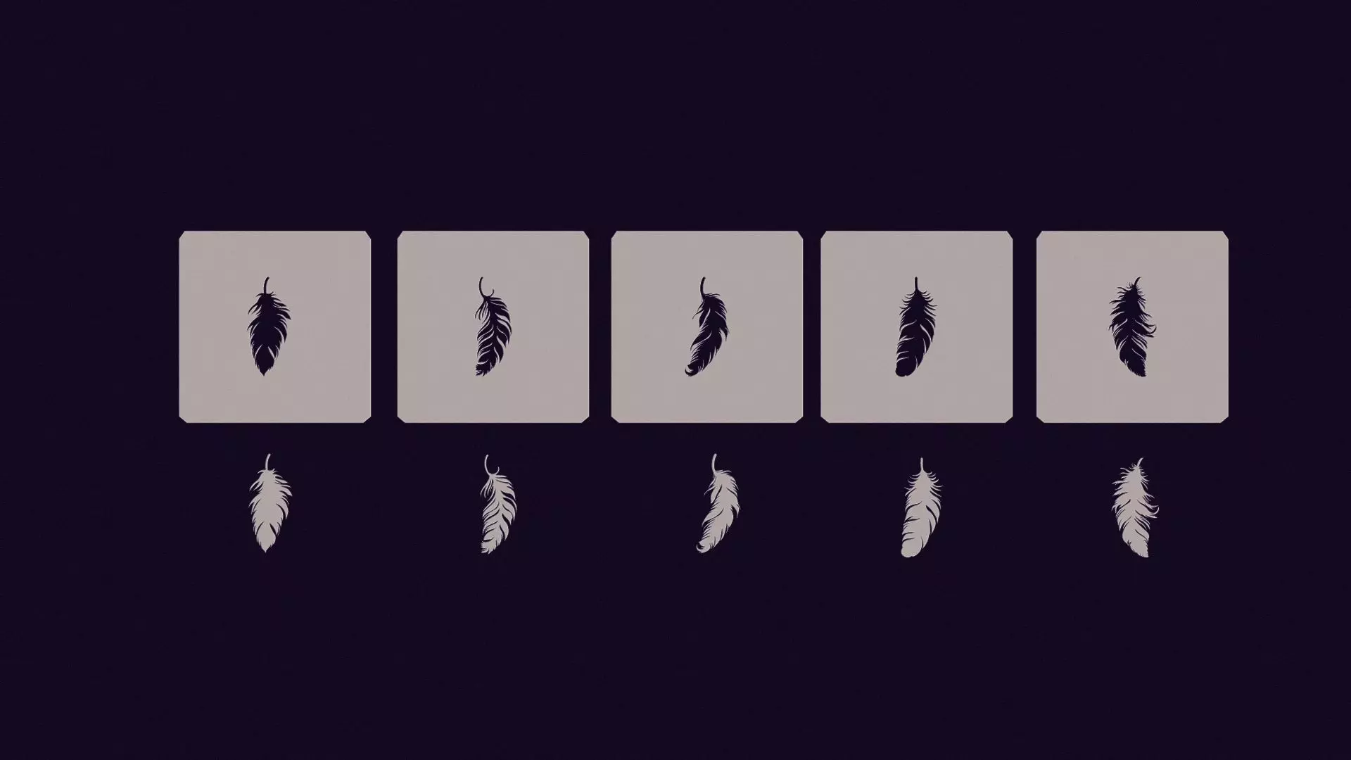 feathers stencils 3D print model_0