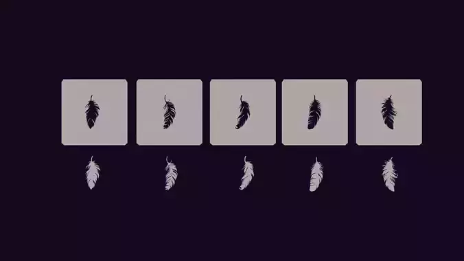 feathers stencils 3D print model