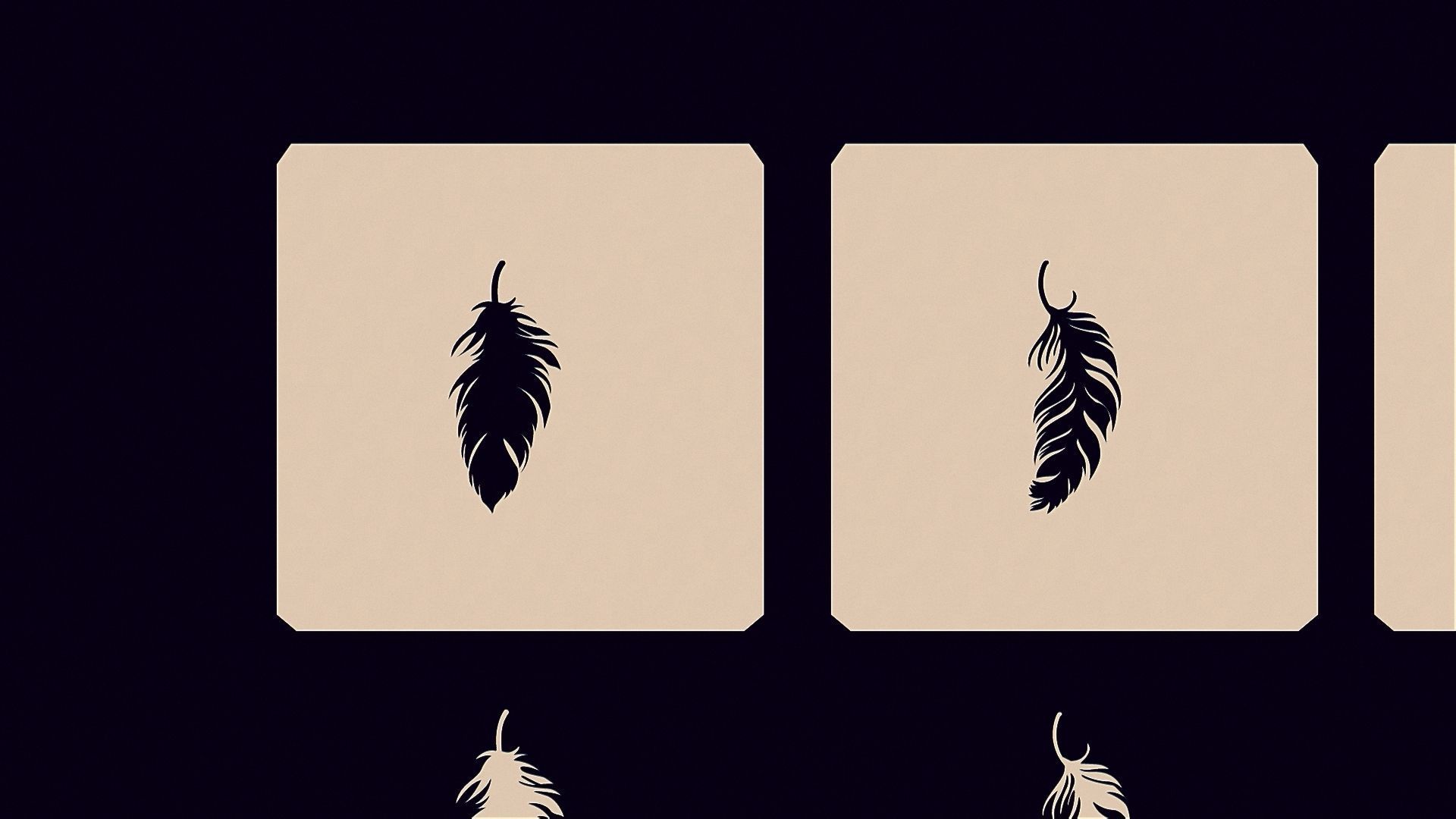 feathers stencils 3D print model_2