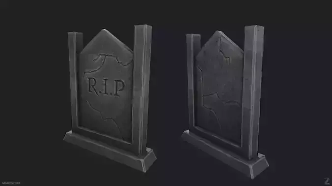 Gravestone Low-poly 3D model