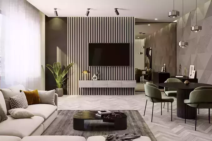 interior livingroom scene 07 3D model