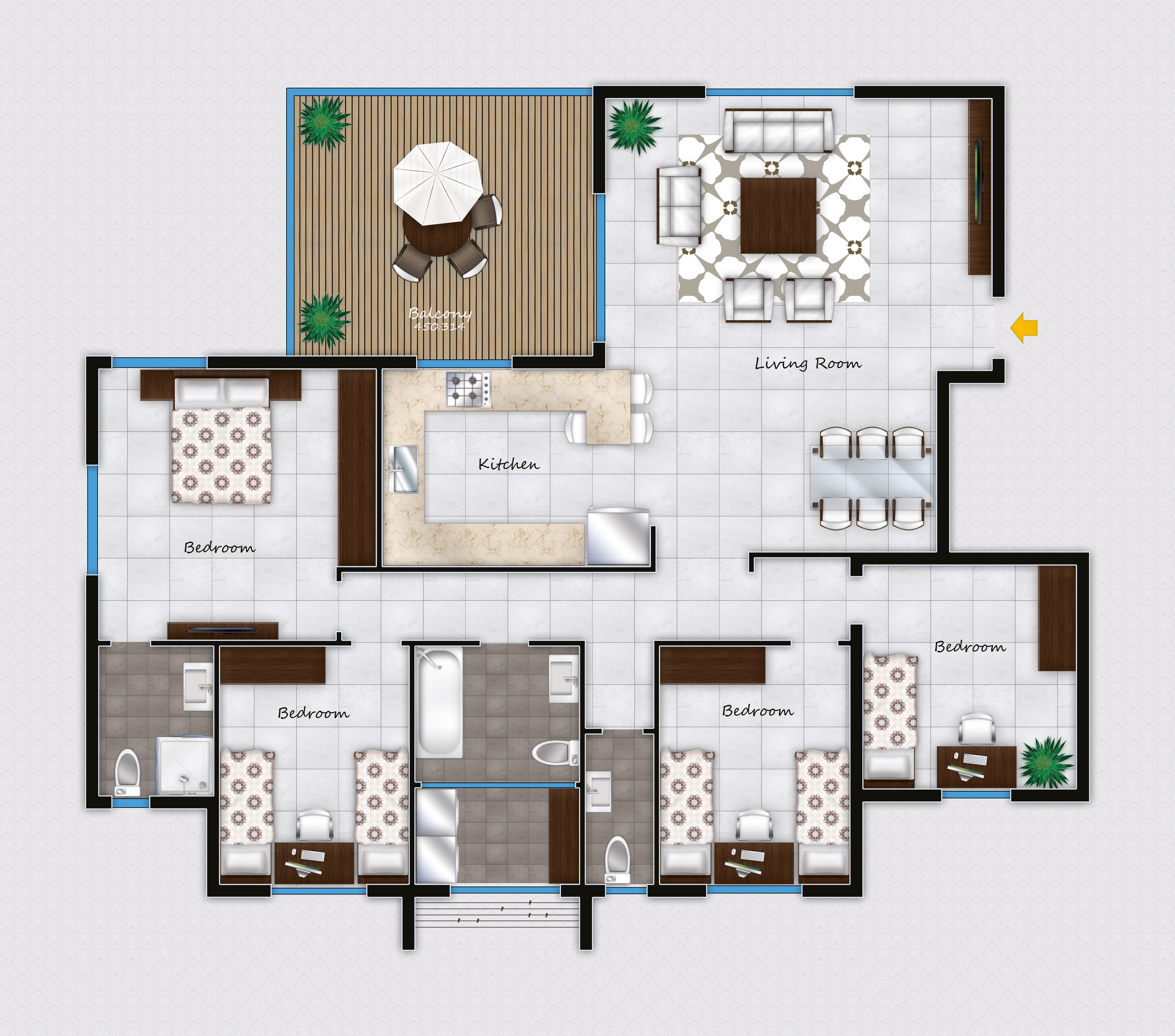 2d furniture floorplan top-down view style-2 PSD 3D model_1