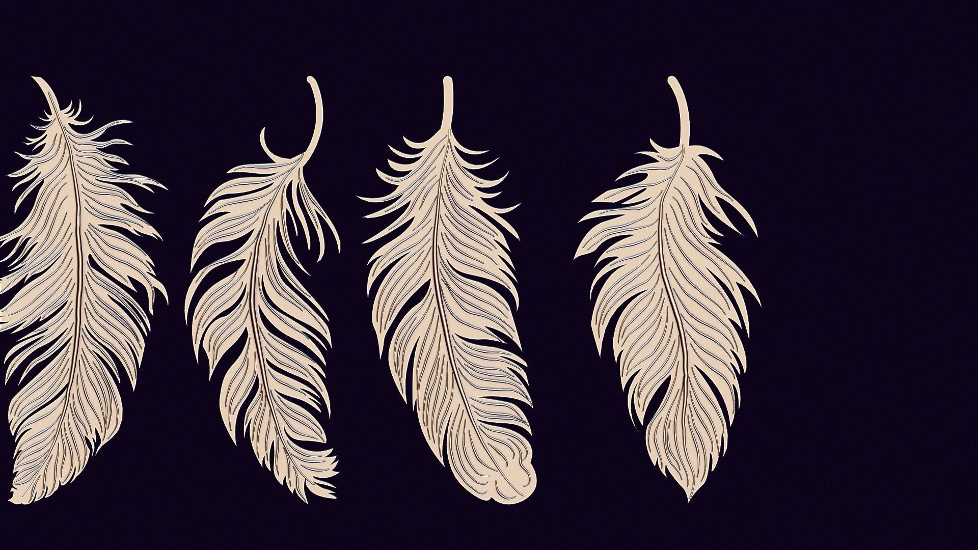 art feathers 3D print model_10