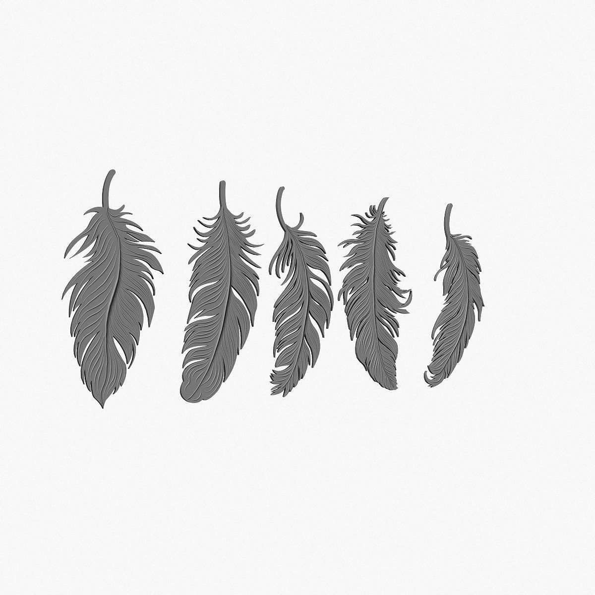 art feathers 3D print model_12