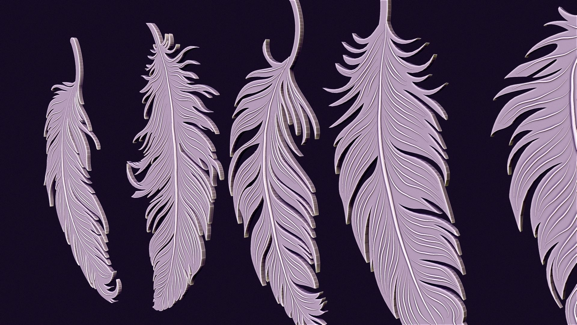 art feathers 3D print model_11