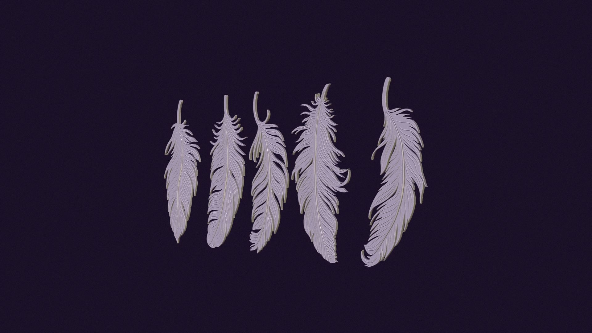 art feathers 3D print model_7