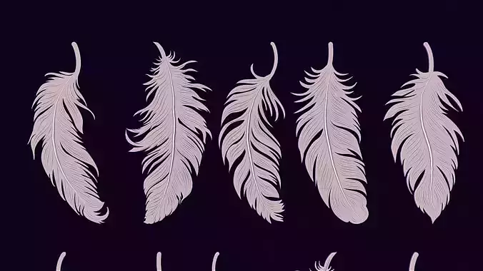 art feathers 3D print model