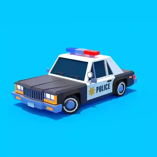 Police car Low-poly 3D model