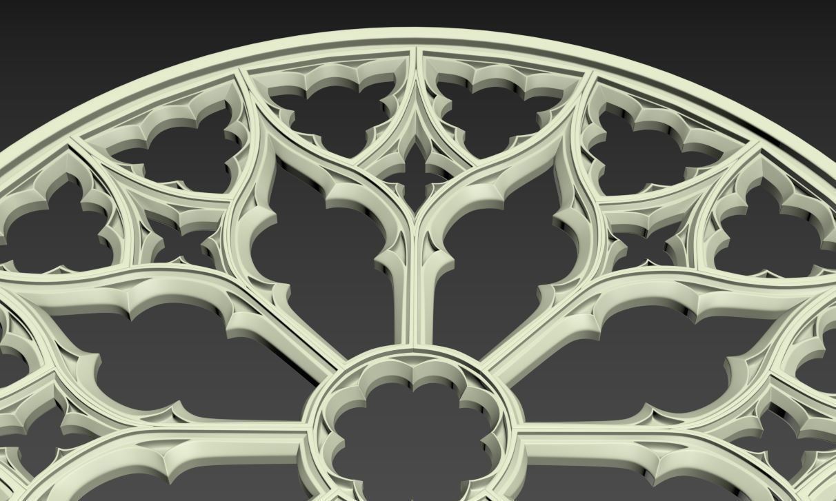 Gothic Rose window ornament 2 3D print model_3