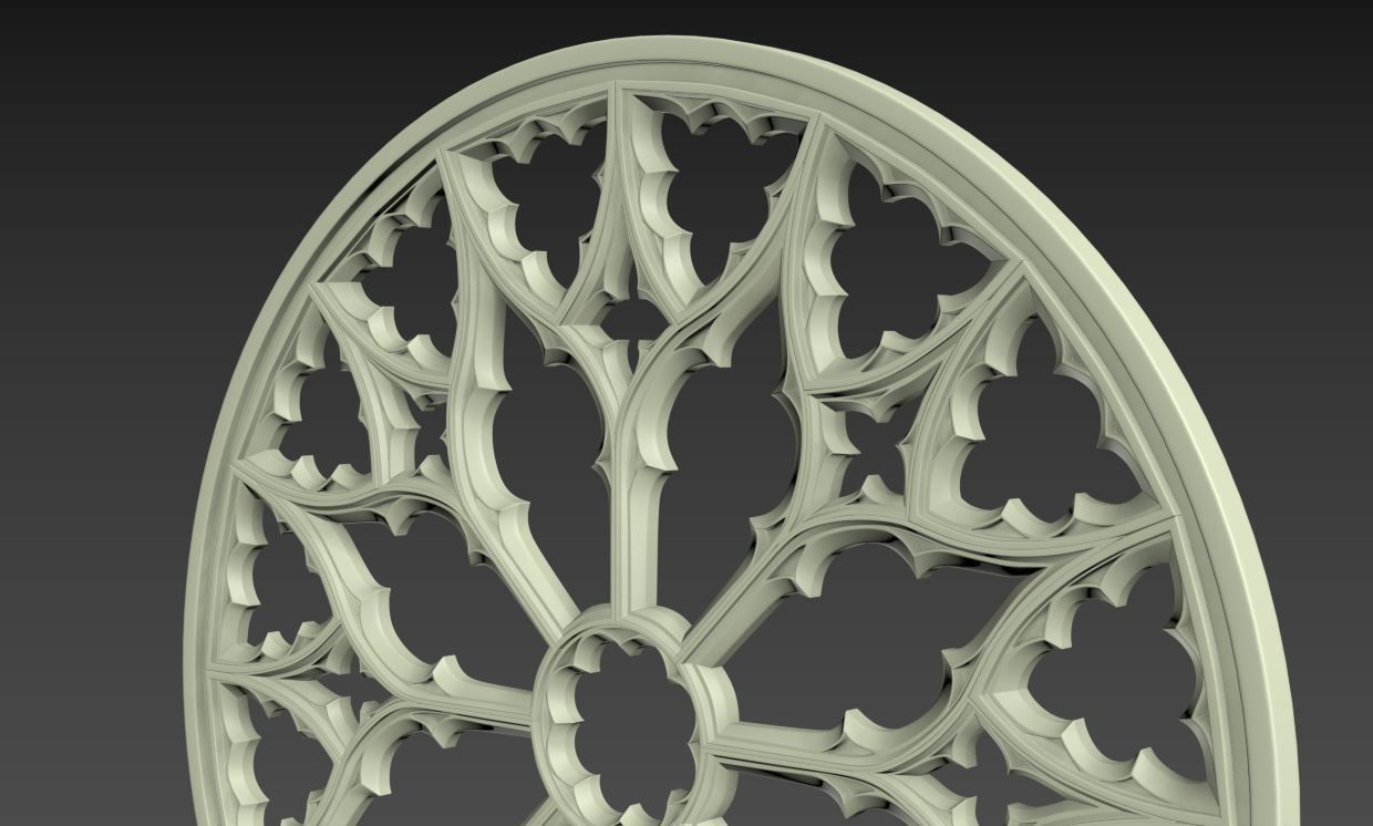 Gothic Rose window ornament 2 3D print model_2