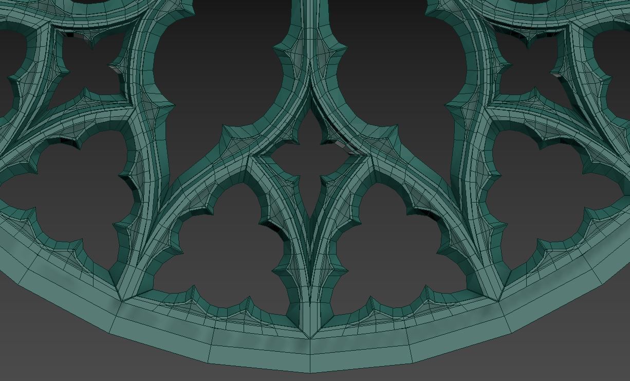 Gothic Rose window ornament 2 3D print model_7
