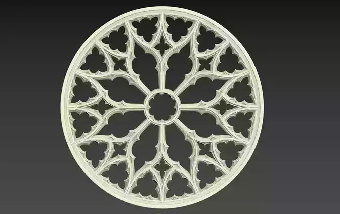 Gothic Rose window ornament 2 3D print model