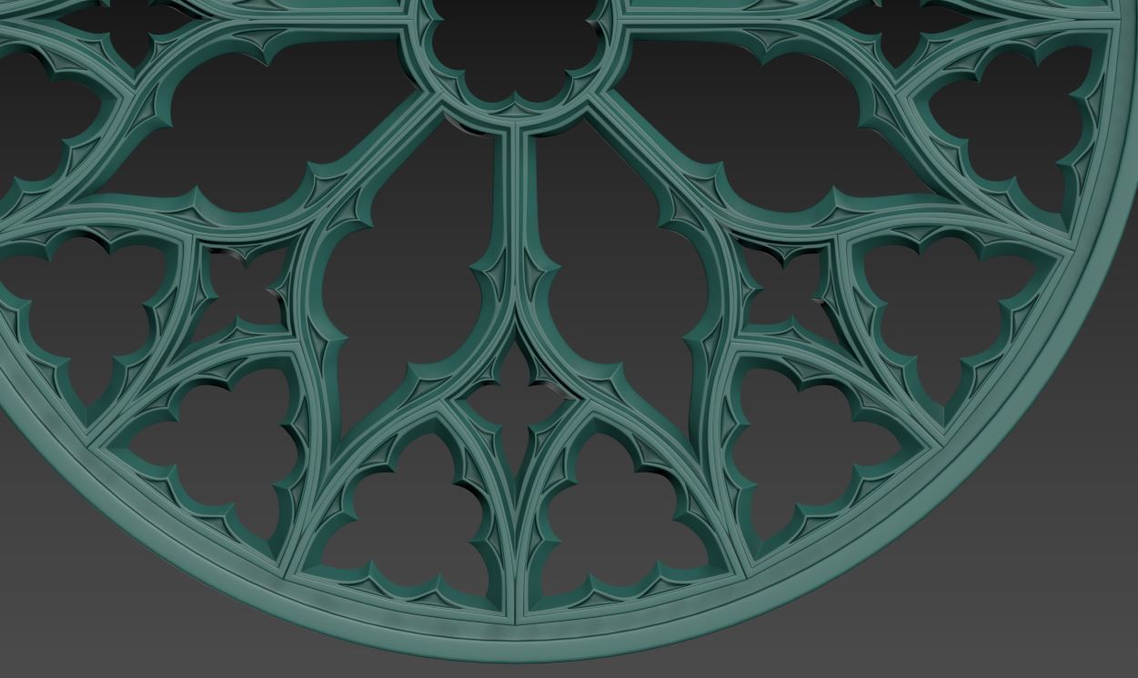 Gothic Rose window ornament 2 3D print model_5