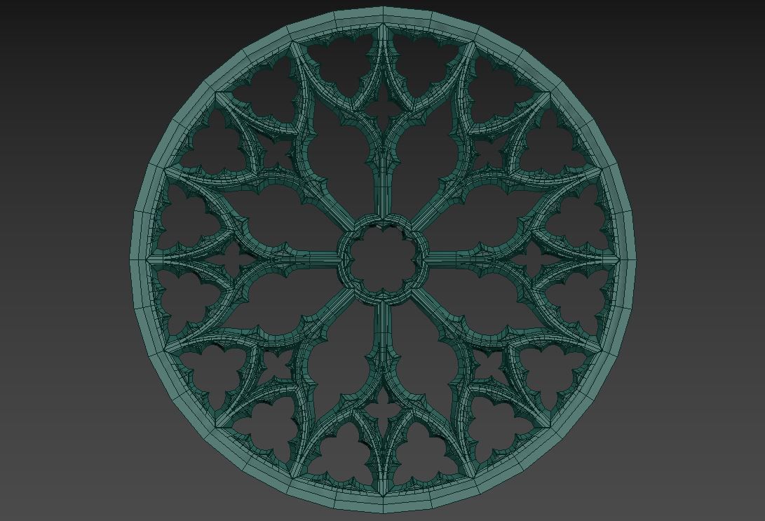 Gothic Rose window ornament 2 3D print model_6