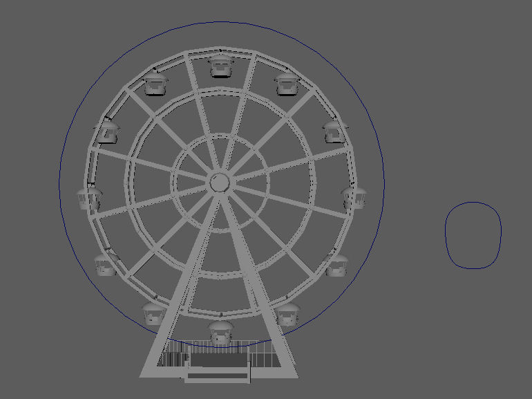 old cartoon ferris wheel Low-poly 3D model_7