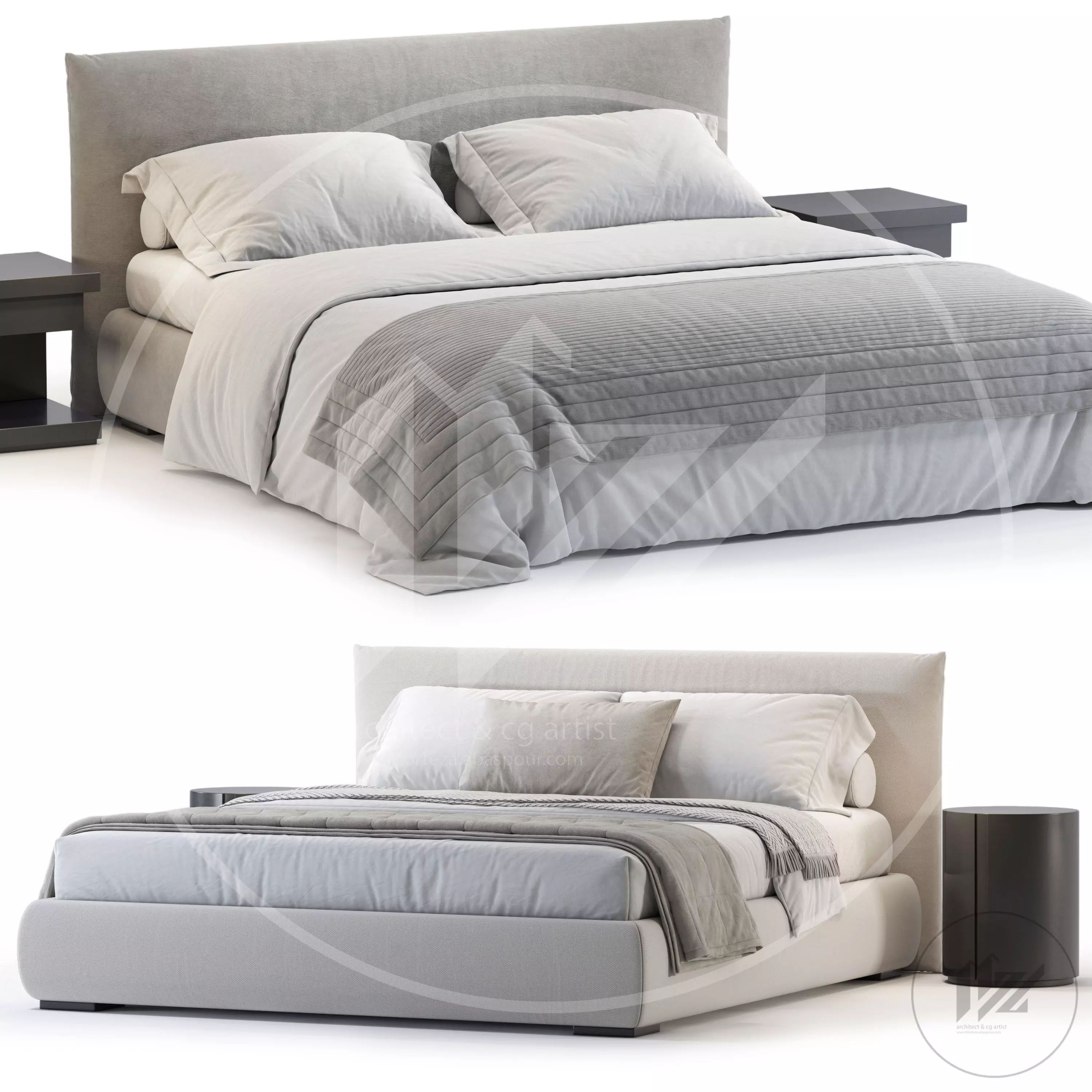 Meridiani SCOTT Bed  3D model_0