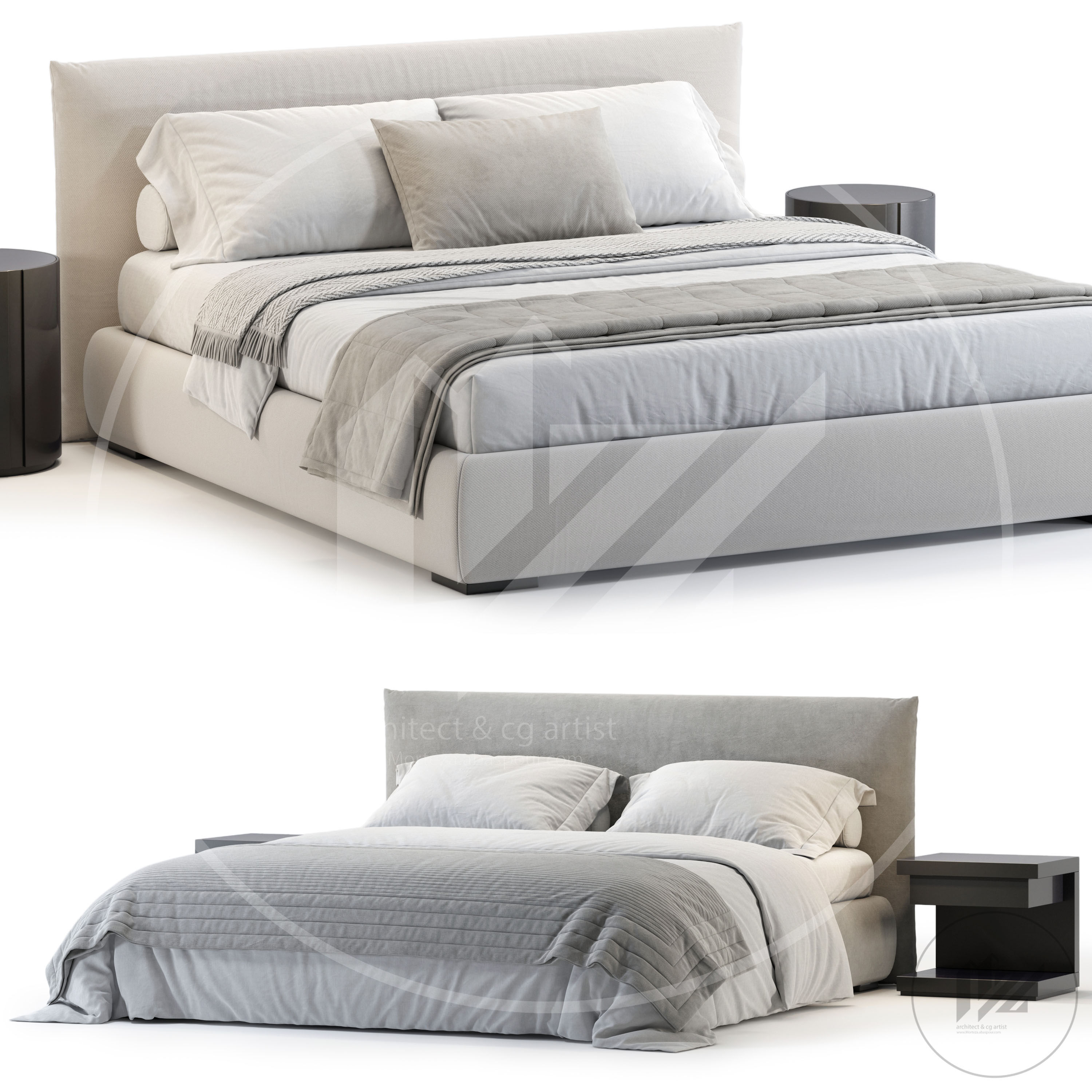 Meridiani SCOTT Bed  3D model_1