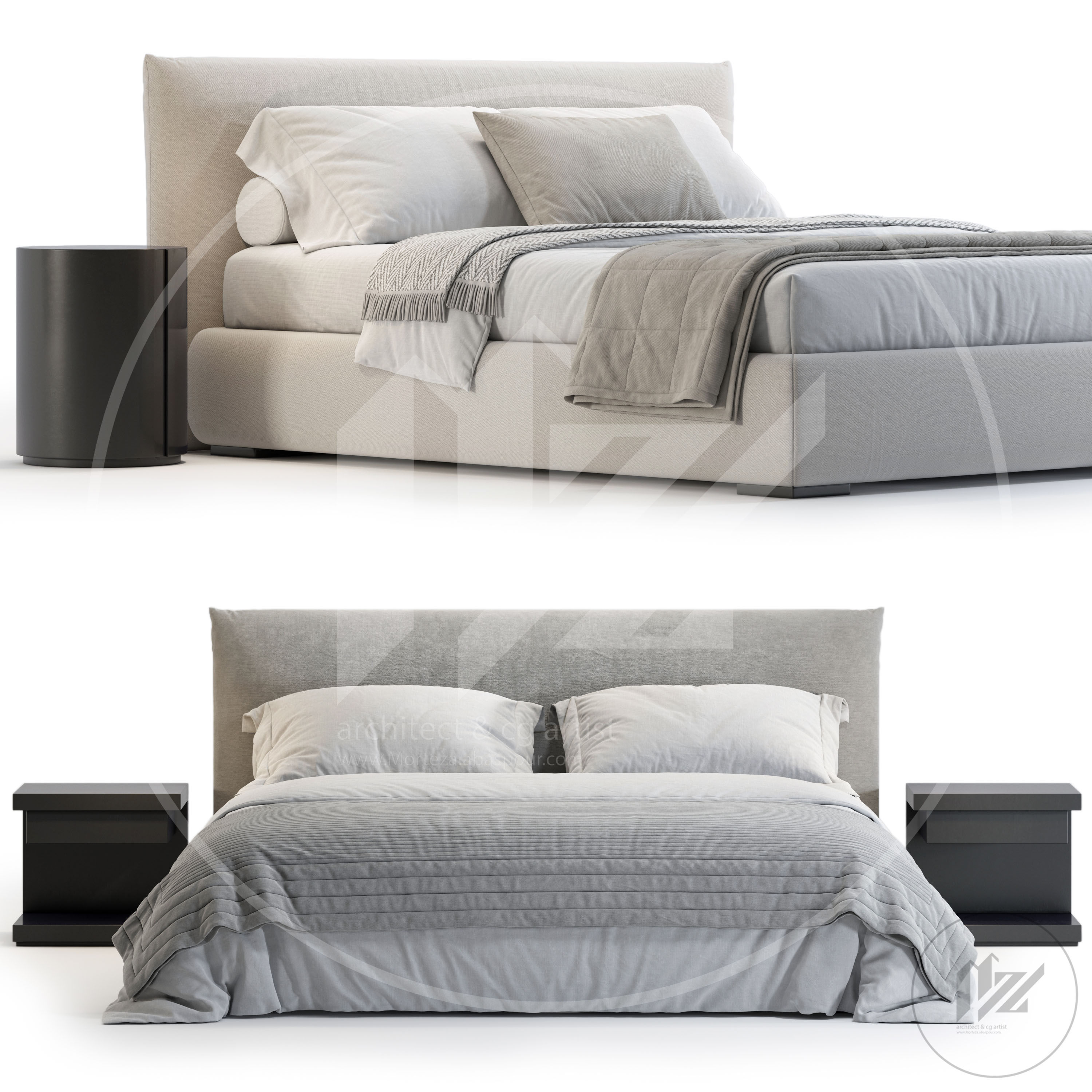 Meridiani SCOTT Bed  3D model_2
