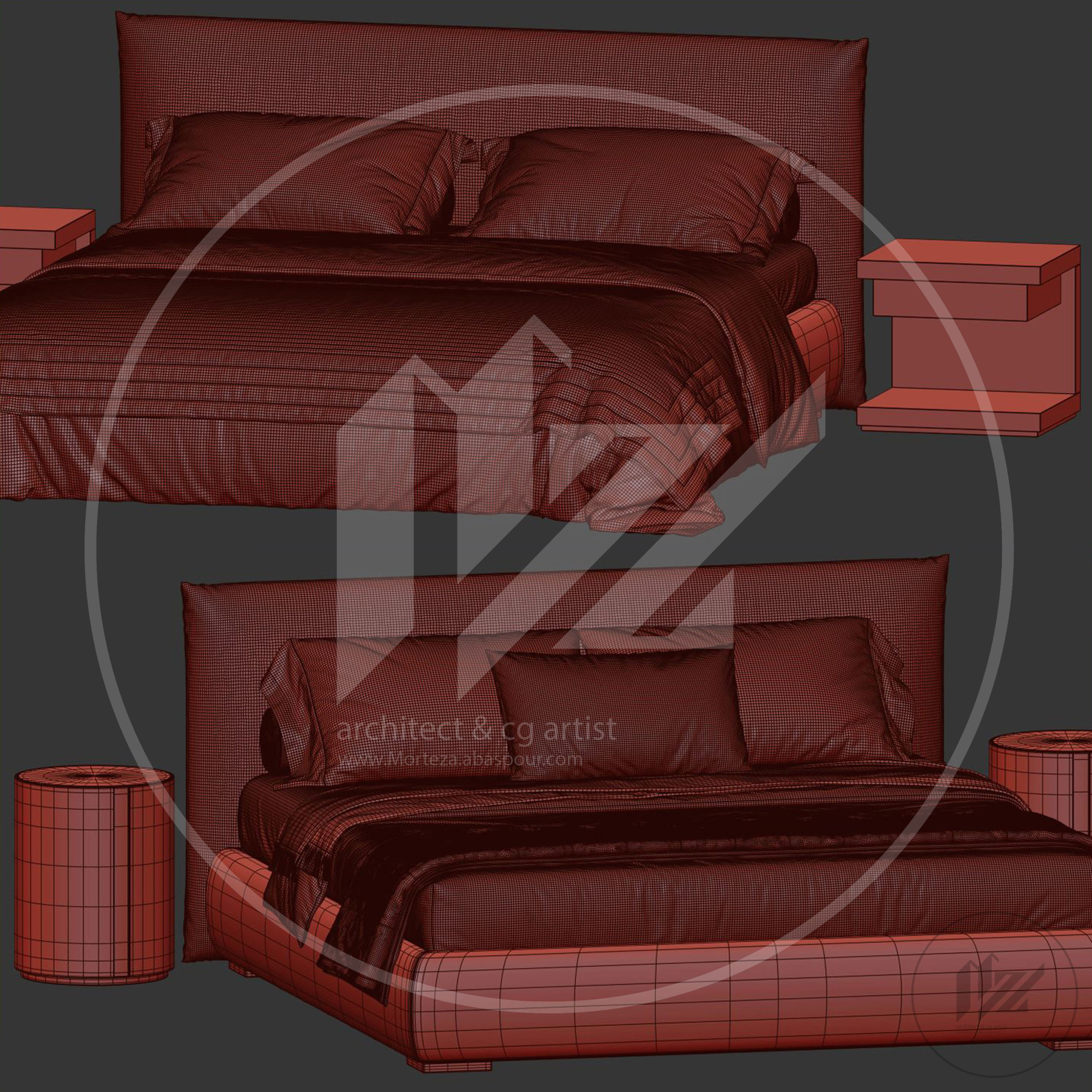Meridiani SCOTT Bed  3D model_5