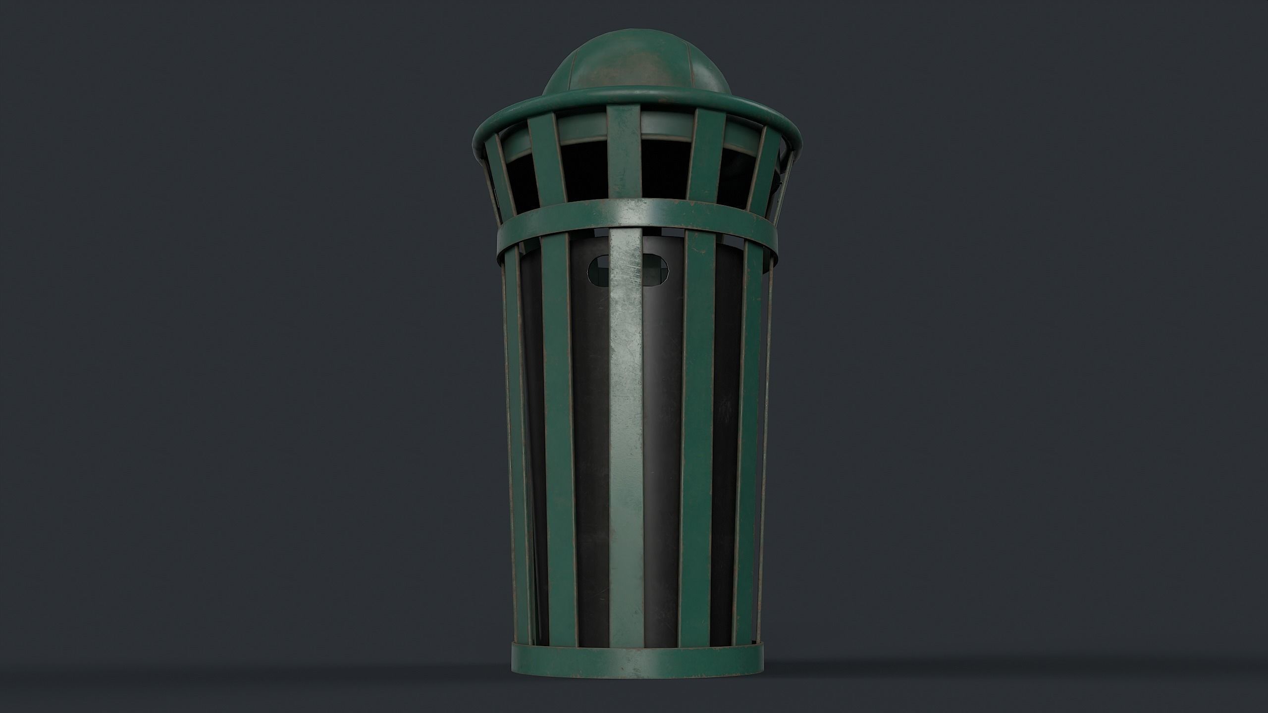 Street Trash Can 8 PBR Game Ready Low-poly 3D model_13