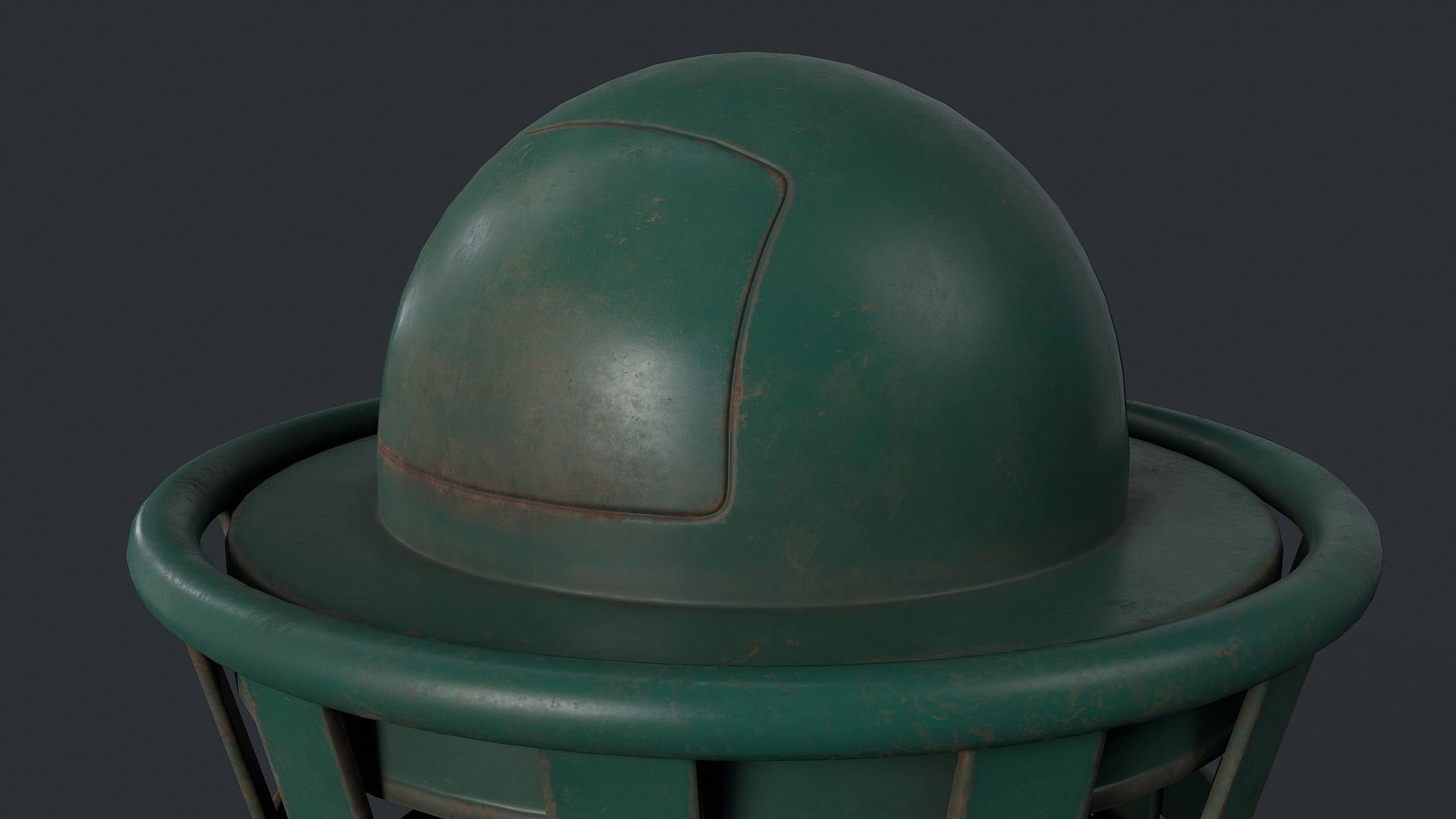 Street Trash Can 8 PBR Game Ready Low-poly 3D model_14