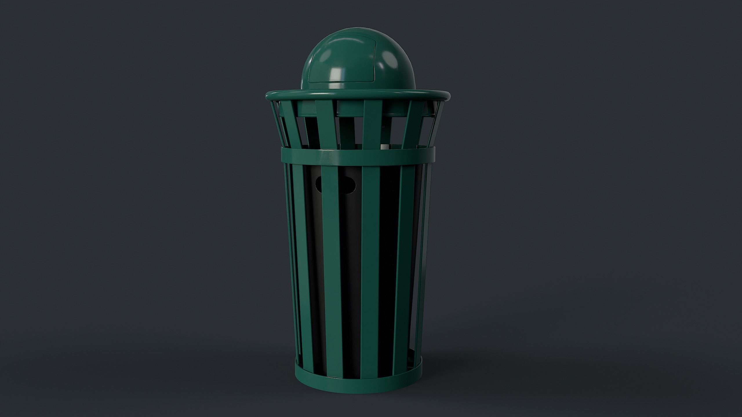 Street Trash Can 8 PBR Game Ready Low-poly 3D model_16