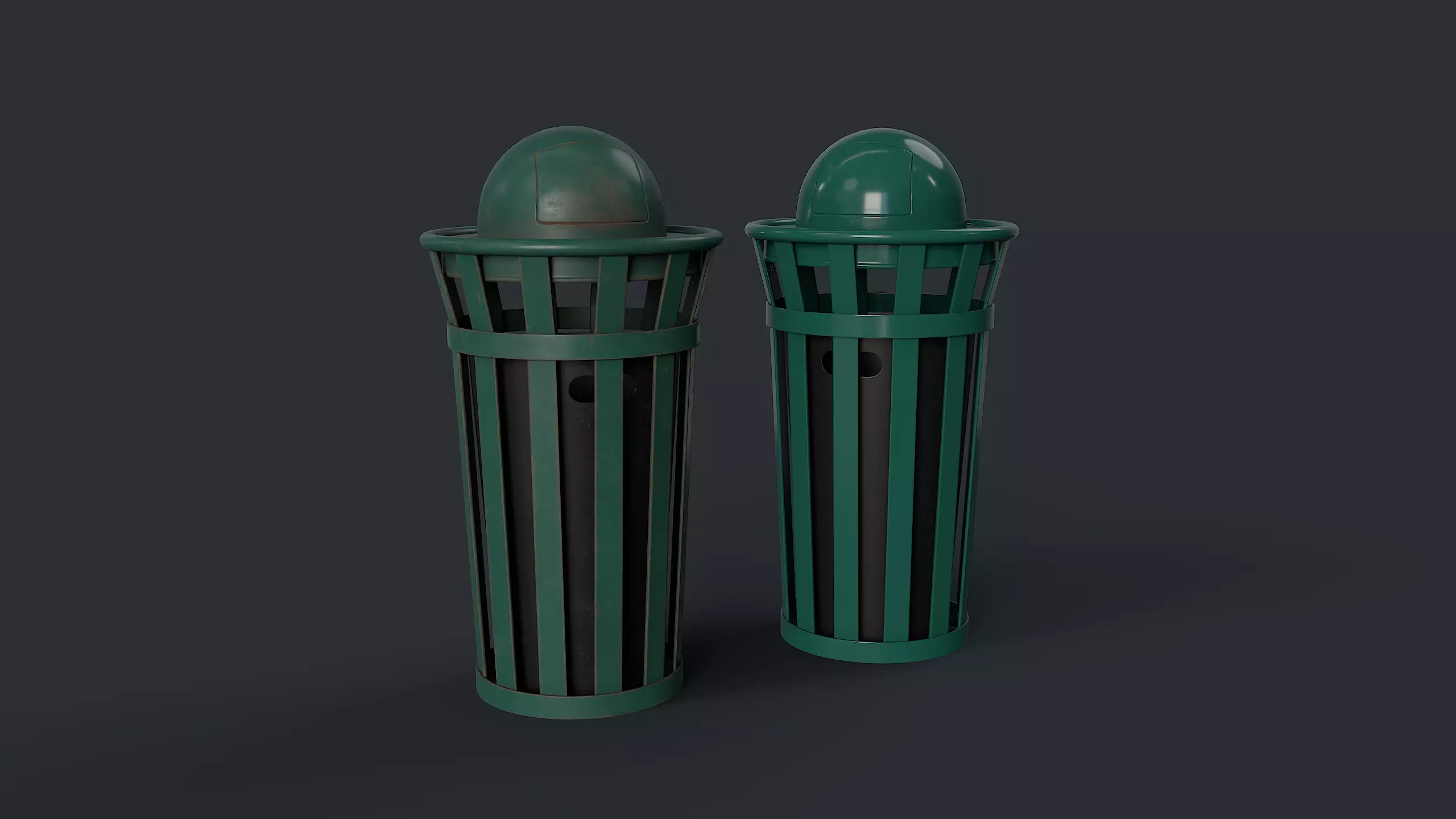Street Trash Can 8 PBR Game Ready Low-poly 3D model_0