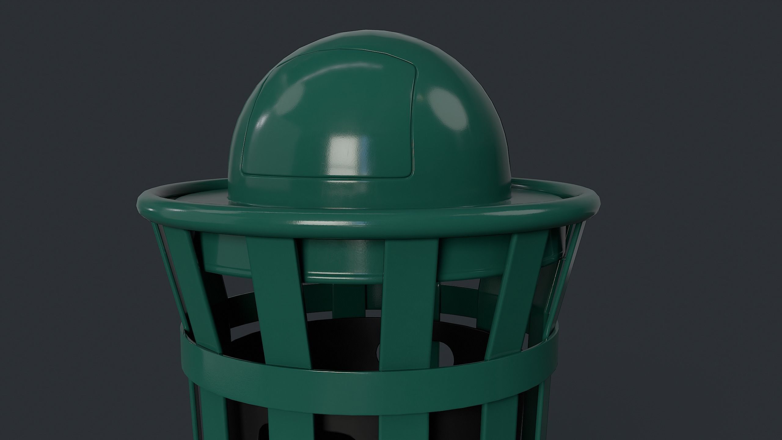 Street Trash Can 8 PBR Game Ready Low-poly 3D model_17